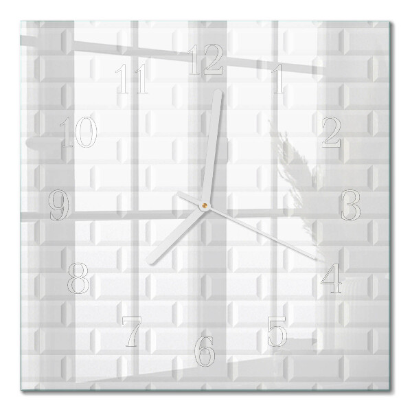 Orologio in vetro decorativo quadrato Mattone