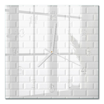 Orologio in vetro decorativo quadrato Mattone