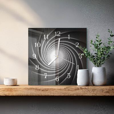 Quadrato orologio quadrato in vetro Vortice