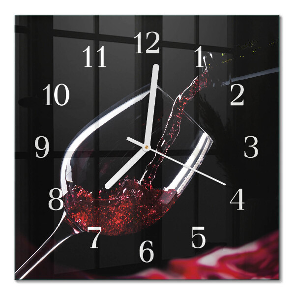 Orologio in vetro decorativo quadrato Vino