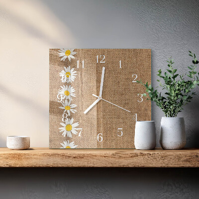 Quadrato orologio quadrato in vetro Margherita