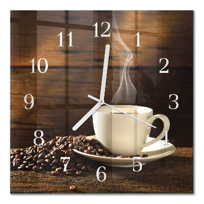 Orologio in vetro decorativo quadrato Caffè