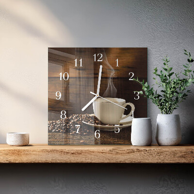 Orologio in vetro decorativo quadrato Caffè