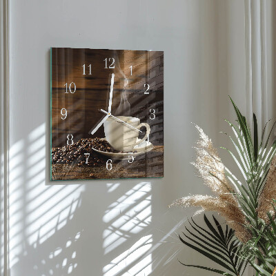 Orologio in vetro decorativo quadrato Caffè