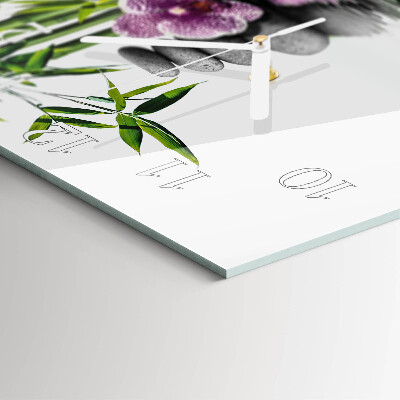 Quadrato orologio Pietre e orchidee