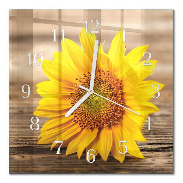 Orologio in vetro decorativo quadrato Girasole
