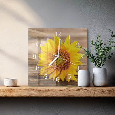 Orologio in vetro decorativo quadrato Girasole