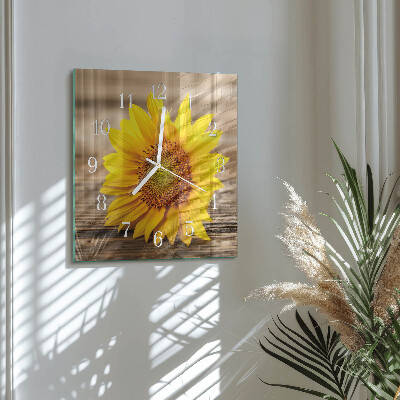 Orologio in vetro decorativo quadrato Girasole