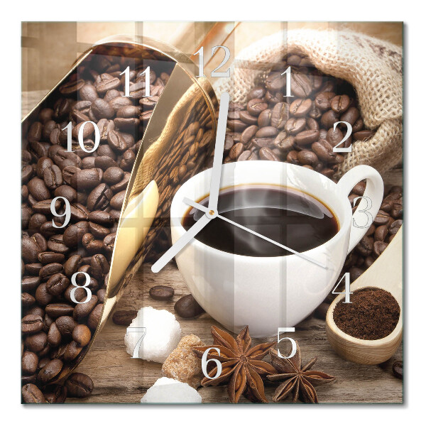 Orologio da parete quadrato Caffè