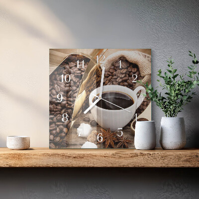 Orologio da parete quadrato Caffè