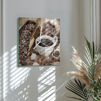 Orologio da parete quadrato Caffè