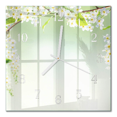 Orologio in vetro decorativo quadrato Primavera