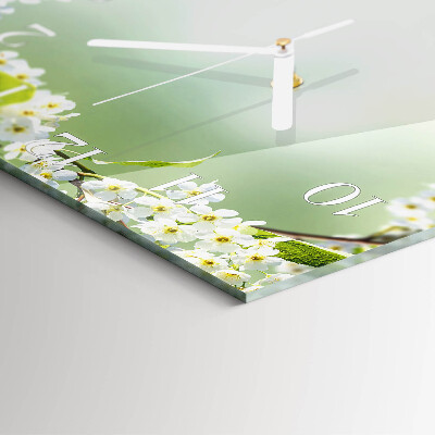 Orologio in vetro decorativo quadrato Primavera