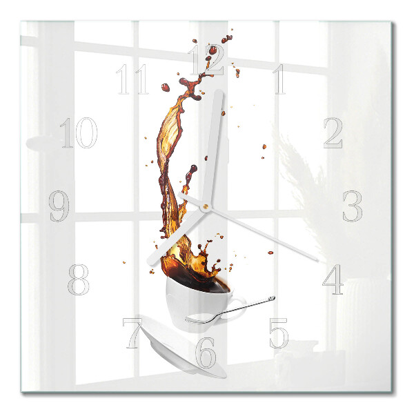 Orologio in vetro decorativo quadrato Caffè