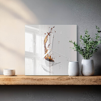 Orologio in vetro decorativo quadrato Caffè