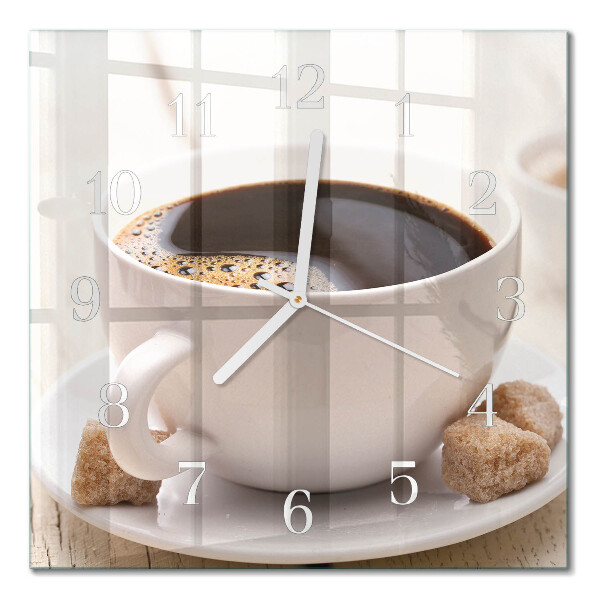 Orologio in vetro decorativo quadrato Caffè
