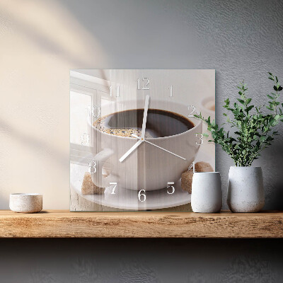 Orologio in vetro decorativo quadrato Caffè