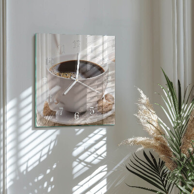 Orologio in vetro decorativo quadrato Caffè