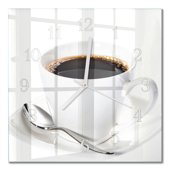 Quadrato orologio quadrato in vetro Caffè