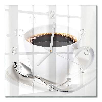 Quadrato orologio quadrato in vetro Caffè