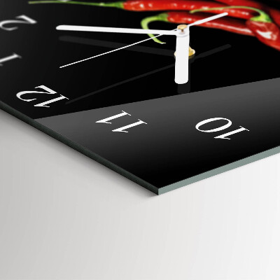 Quadrato orologio quadrato in vetro Peperoncini
