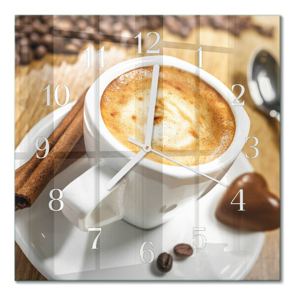 Orologio in vetro decorativo quadrato Caffè