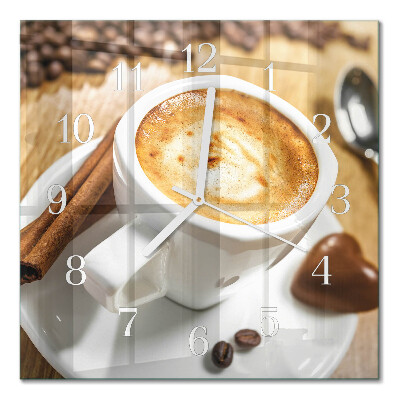 Orologio in vetro decorativo quadrato Caffè