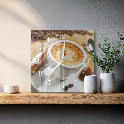 Orologio in vetro decorativo quadrato Caffè