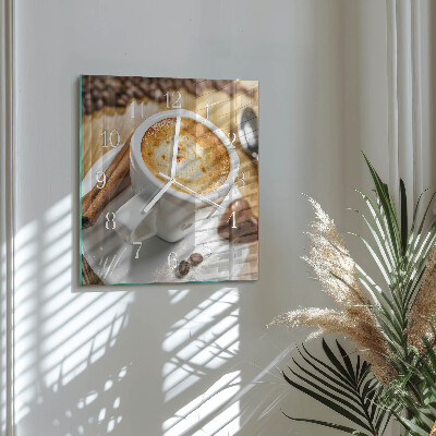 Orologio in vetro decorativo quadrato Caffè