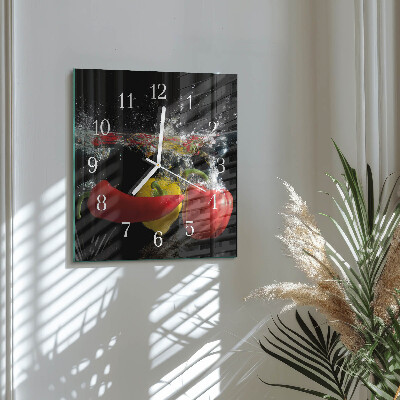 Quadrato orologio quadrato in vetro Pepe