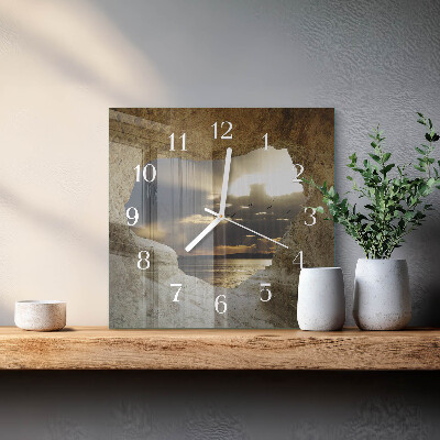 Orologio da parete quadrato Cuore nella roccia