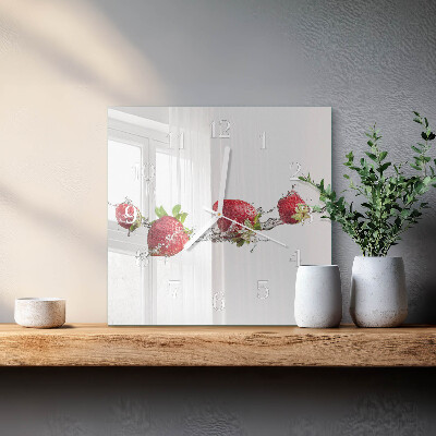 Quadrato orologio Fragole in acqua