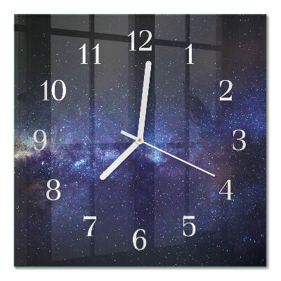 Quadrato orologio quadrato in vetro Galassia