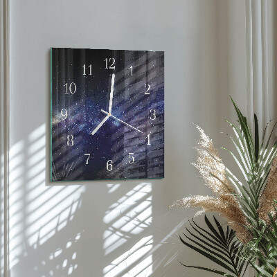 Quadrato orologio quadrato in vetro Galassia