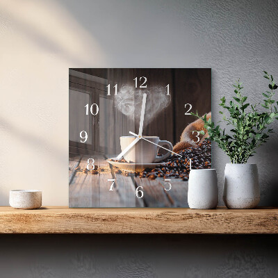 Quadrato orologio Amore per il caffè