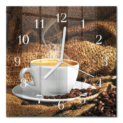 Orologio da parete quadrato Chicchi di caffè