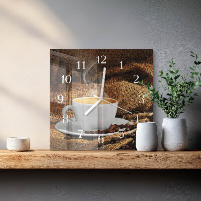 Orologio da parete quadrato Chicchi di caffè