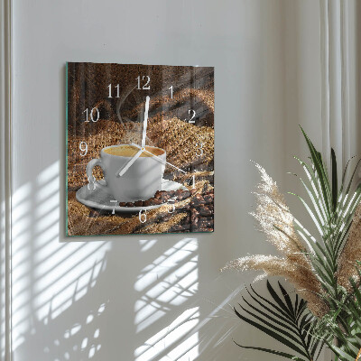 Orologio da parete quadrato Chicchi di caffè