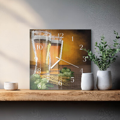 Quadrato orologio quadrato in vetro Bicchieri di birra
