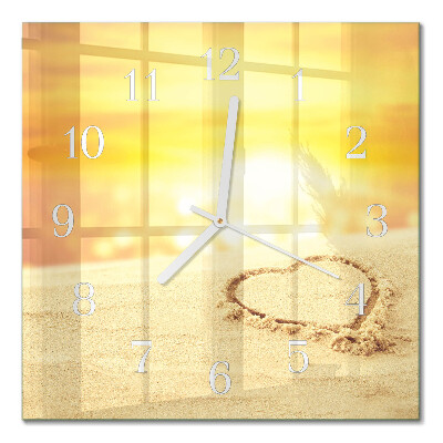 Quadrato orologio Cuore nella sabbia