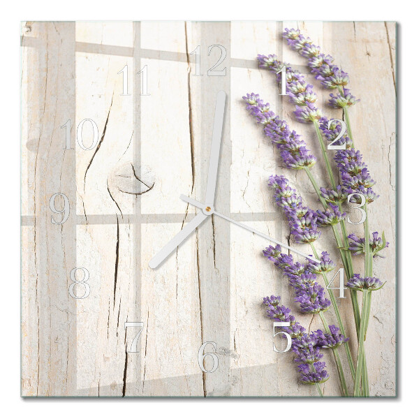 Quadrato orologio quadrato in vetro Lavanda