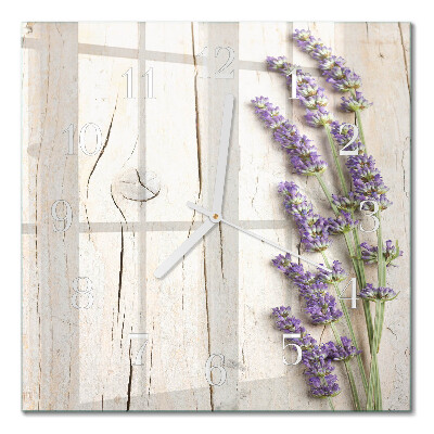 Quadrato orologio quadrato in vetro Lavanda