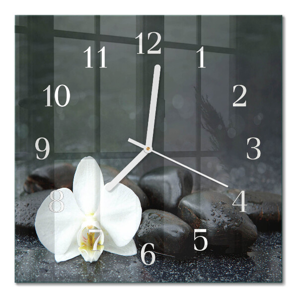 Quadrato orologio Fiore e pietre