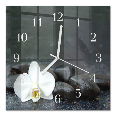 Quadrato orologio Fiore e pietre