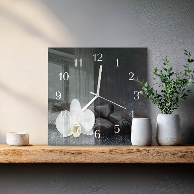 Quadrato orologio Fiore e pietre