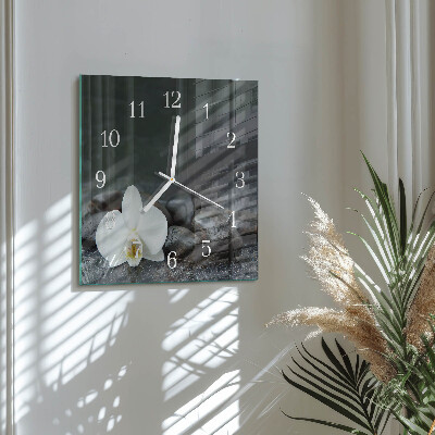 Quadrato orologio Fiore e pietre