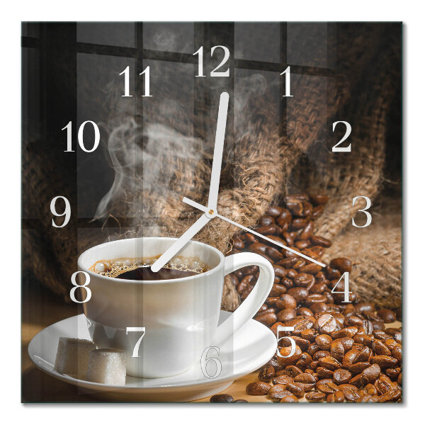 Orologio in vetro decorativo quadrato Caffè