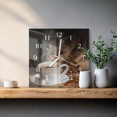 Orologio in vetro decorativo quadrato Caffè