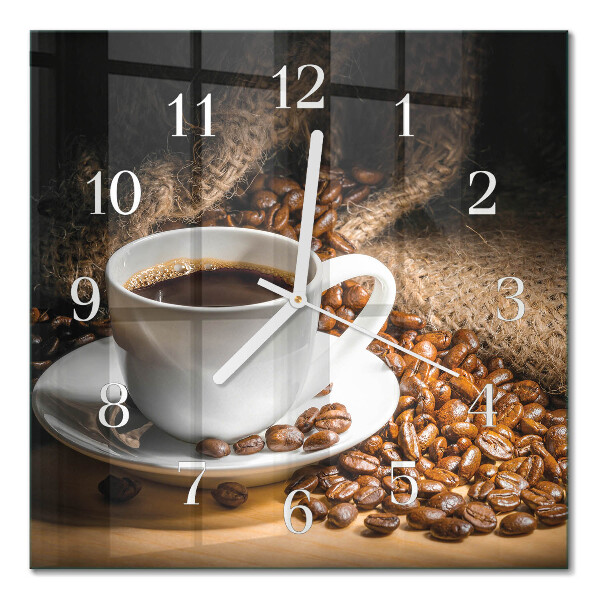 Quadrato orologio quadrato in vetro Caffè