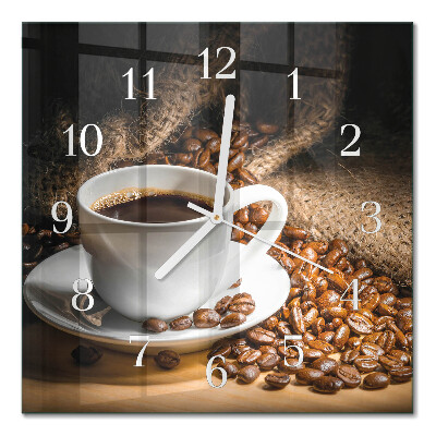 Quadrato orologio quadrato in vetro Caffè